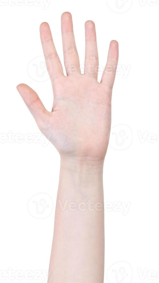 open five fingers hand gesture photo