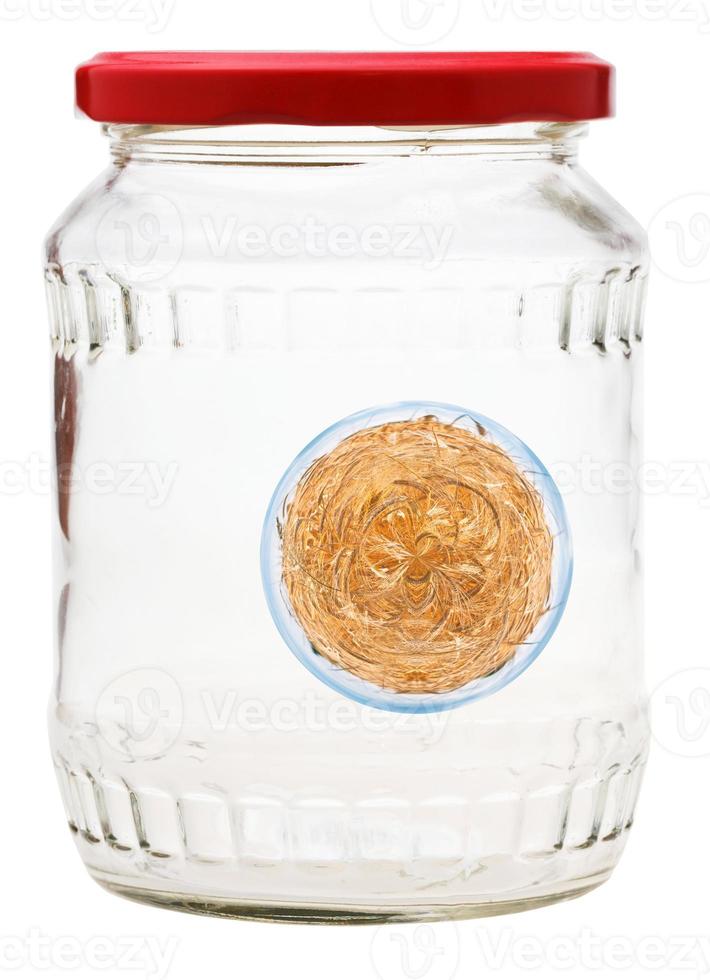 little wheat planet in glass jar photo