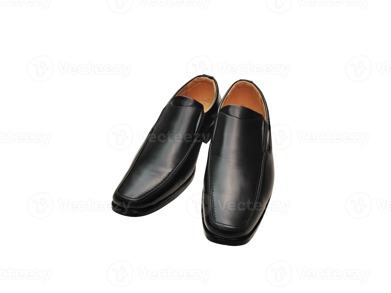 Men's fashion shoes, black, classic design isolated on a white background photo