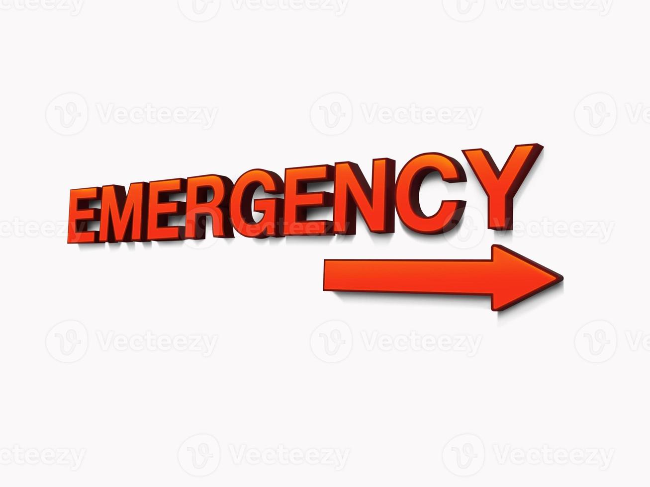 Emergency sign, accident, isolated on white. 3d 3d illustration  3d rendering photo