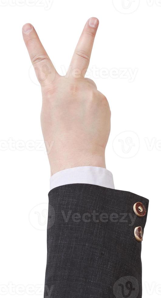 signo de victoria - gesto de la mano foto