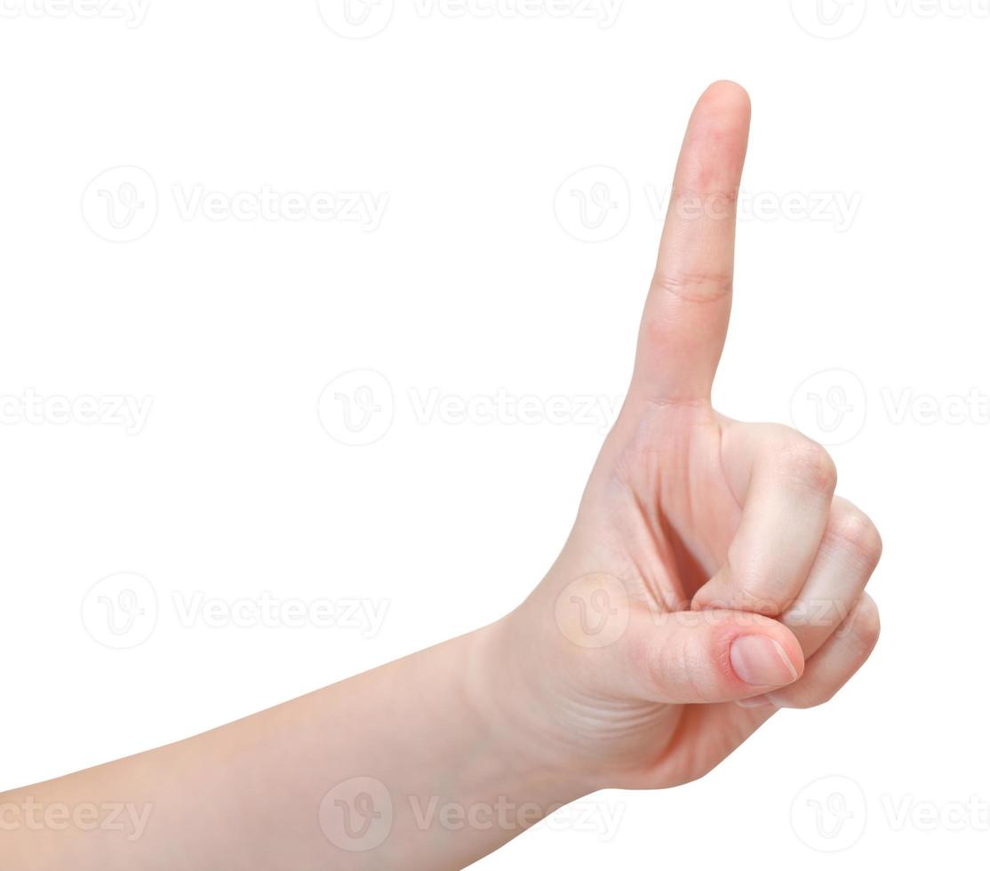 pointing index finger - hand gesture photo