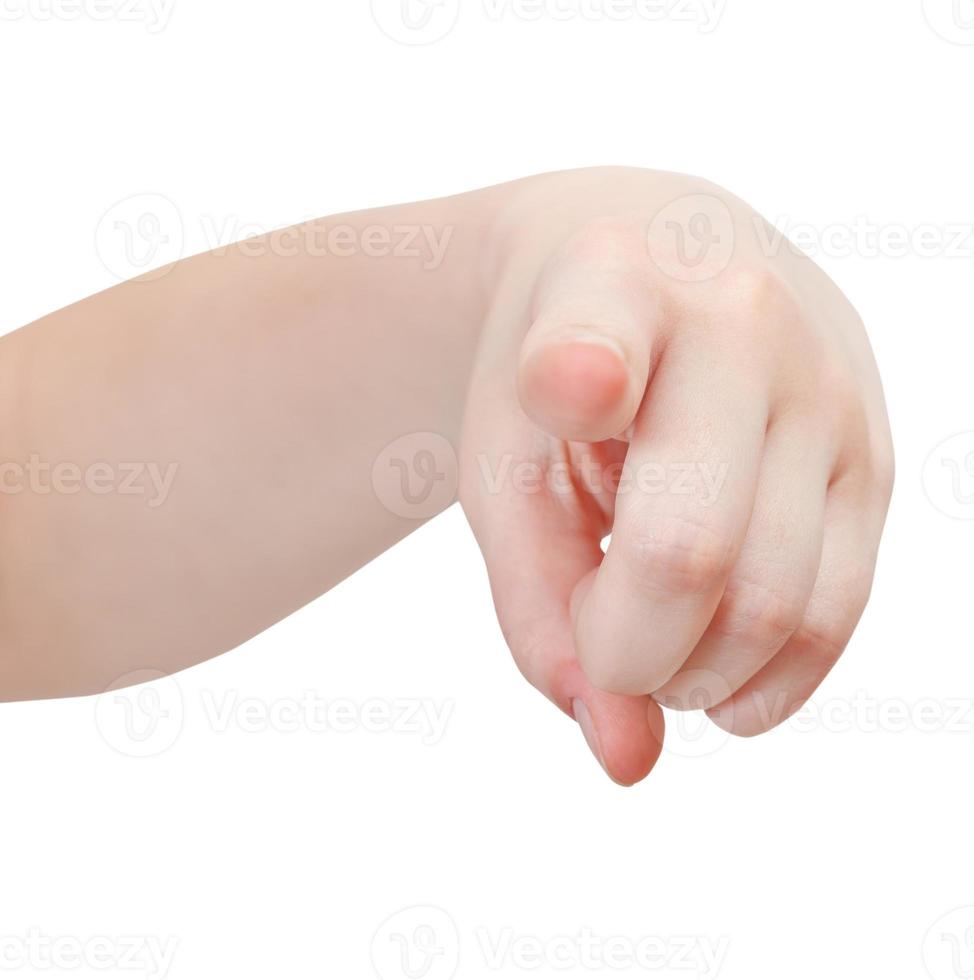 front view of pointing index finger photo