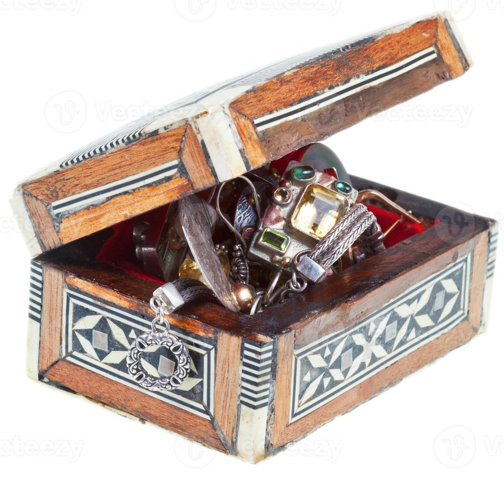 small treasure ancient chest with jewel photo