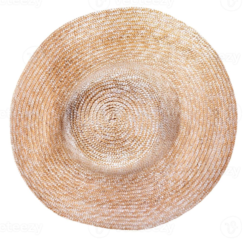 top view of country straw broad brim hat photo