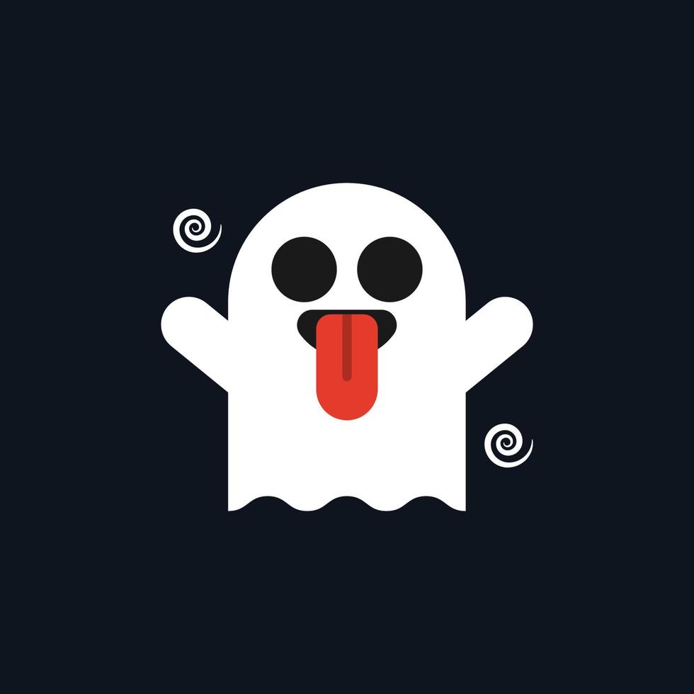 Cartoon ghost flat design elements, Vector and Illustration.