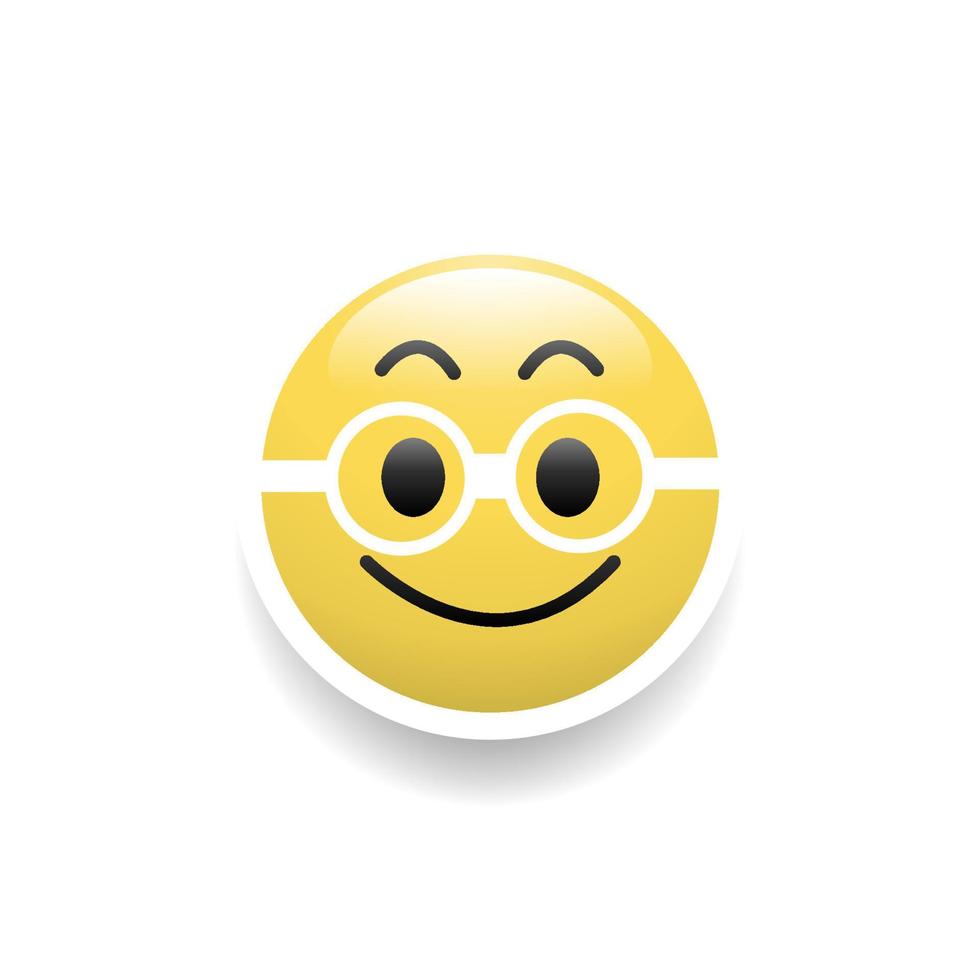 Emoticon wears glasses, Vector and Illustration.