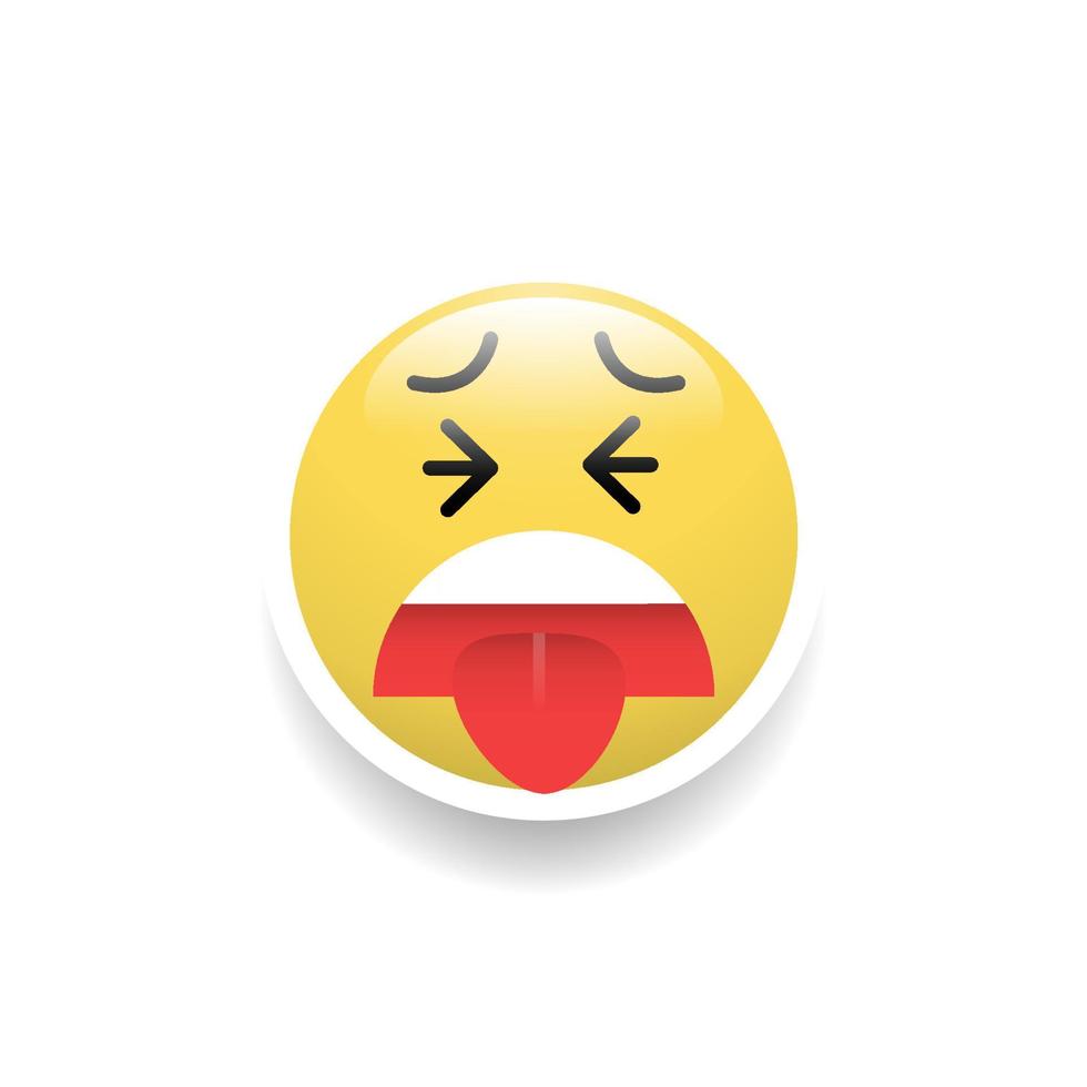 Nausea face emoticon, Vector and Illustration.