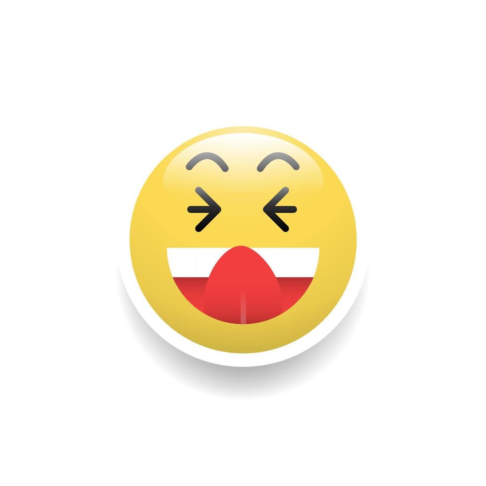 Cheeky face emoticon, Vector and Illustration.