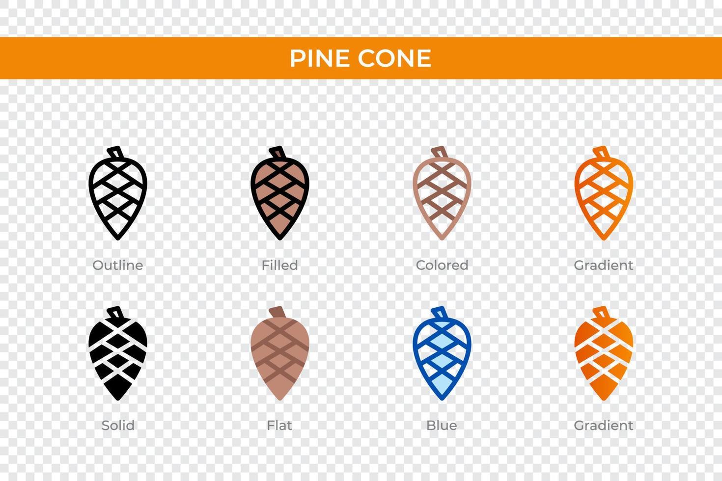 pine cone icon in different style. pine cone vector icons designed in outline, solid, colored, filled, gradient, and flat style. Symbol, logo illustration. Vector illustration