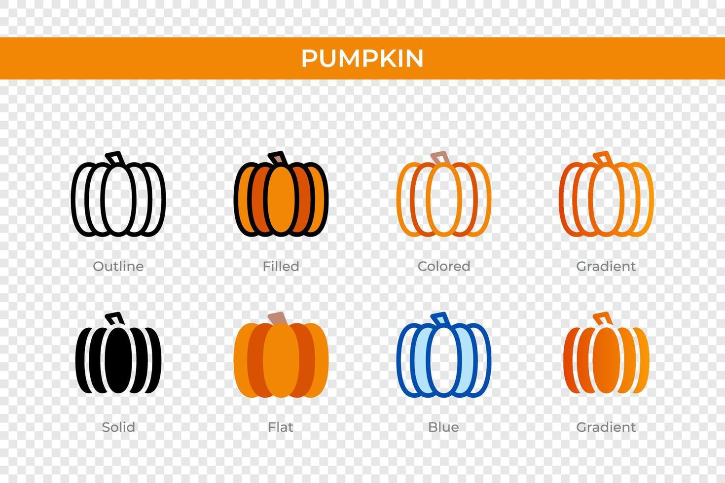 pumpkin icon in different style. pumpkin vector icons designed in outline, solid, colored, filled, gradient, and flat style. Symbol, logo illustration. Vector illustration