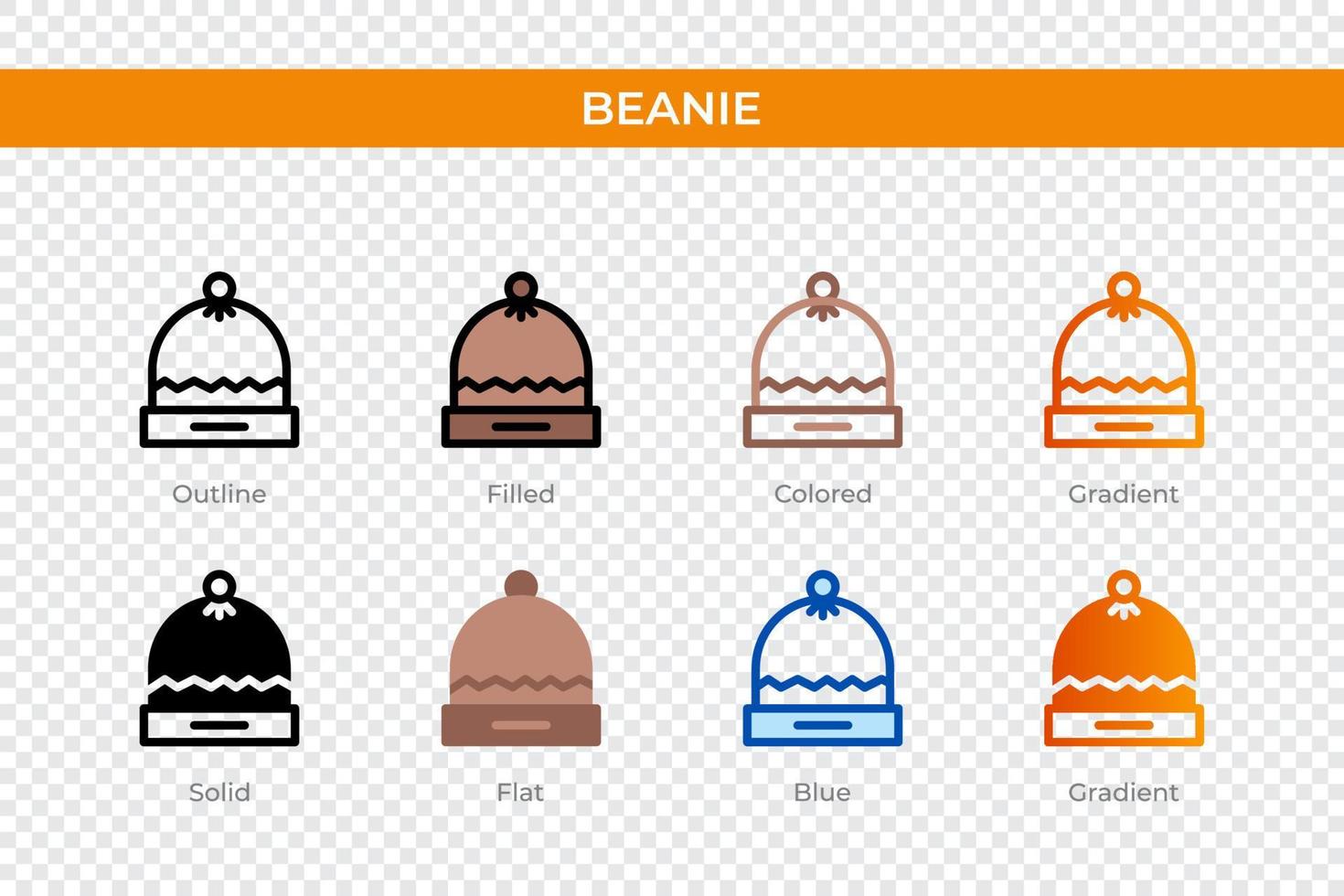 beanie icon in different style. beanie vector icons designed in outline, solid, colored, filled, gradient, and flat style. Symbol, logo illustration. Vector illustration