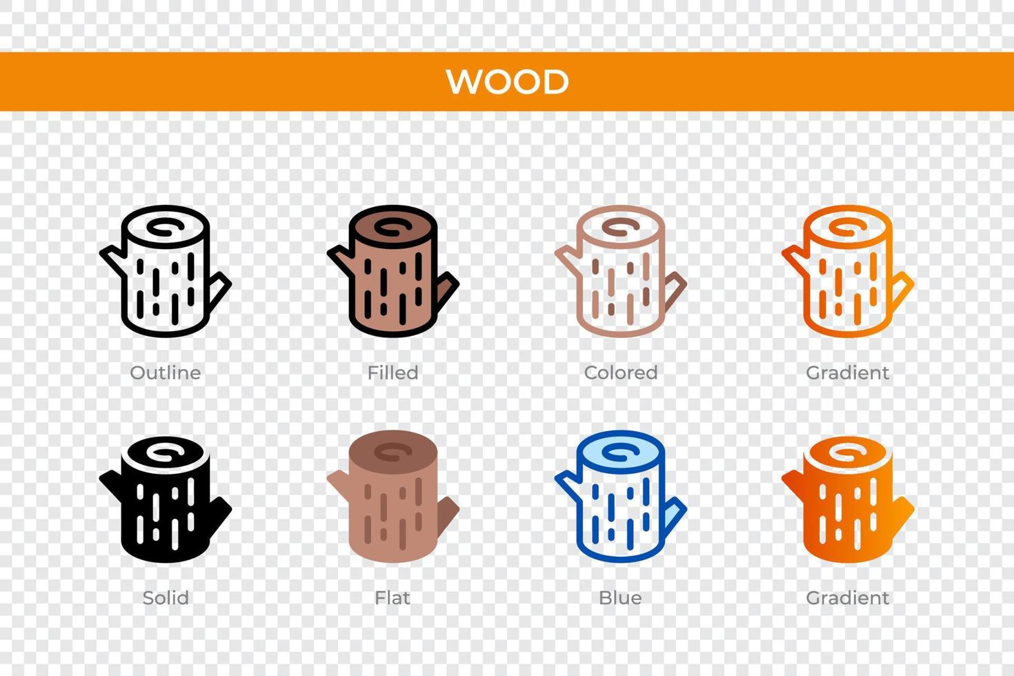 wood icon in different style. wood vector icons designed in outline, solid, colored, filled, gradient, and flat style. Symbol, logo illustration. Vector illustration