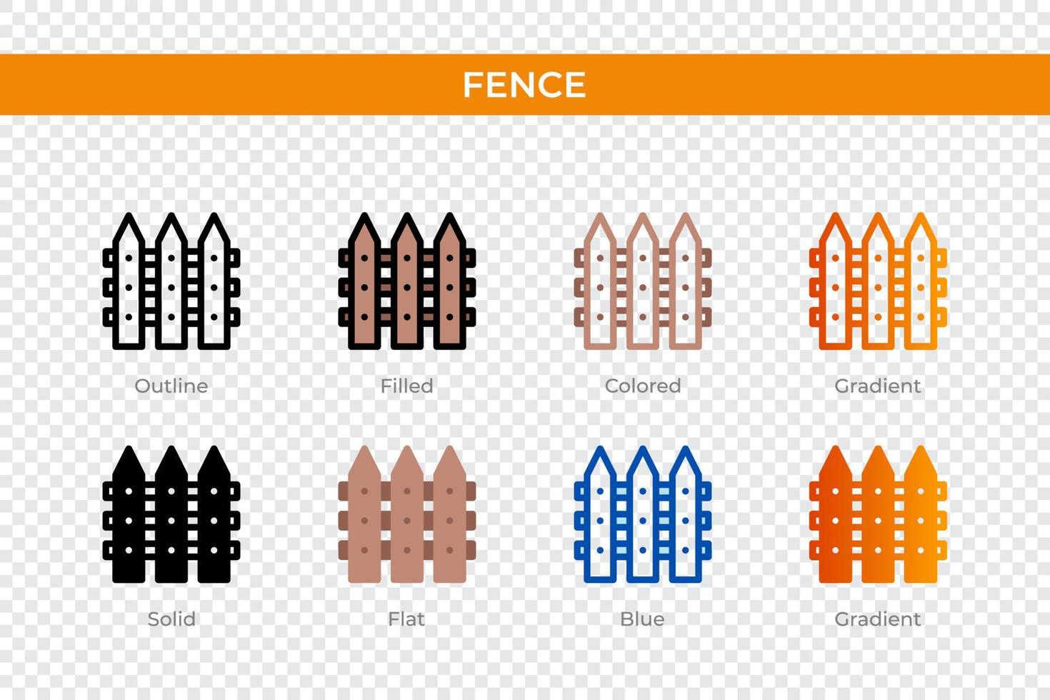 fence icon in different style. fence vector icons designed in outline, solid, colored, filled, gradient, and flat style. Symbol, logo illustration. Vector illustration