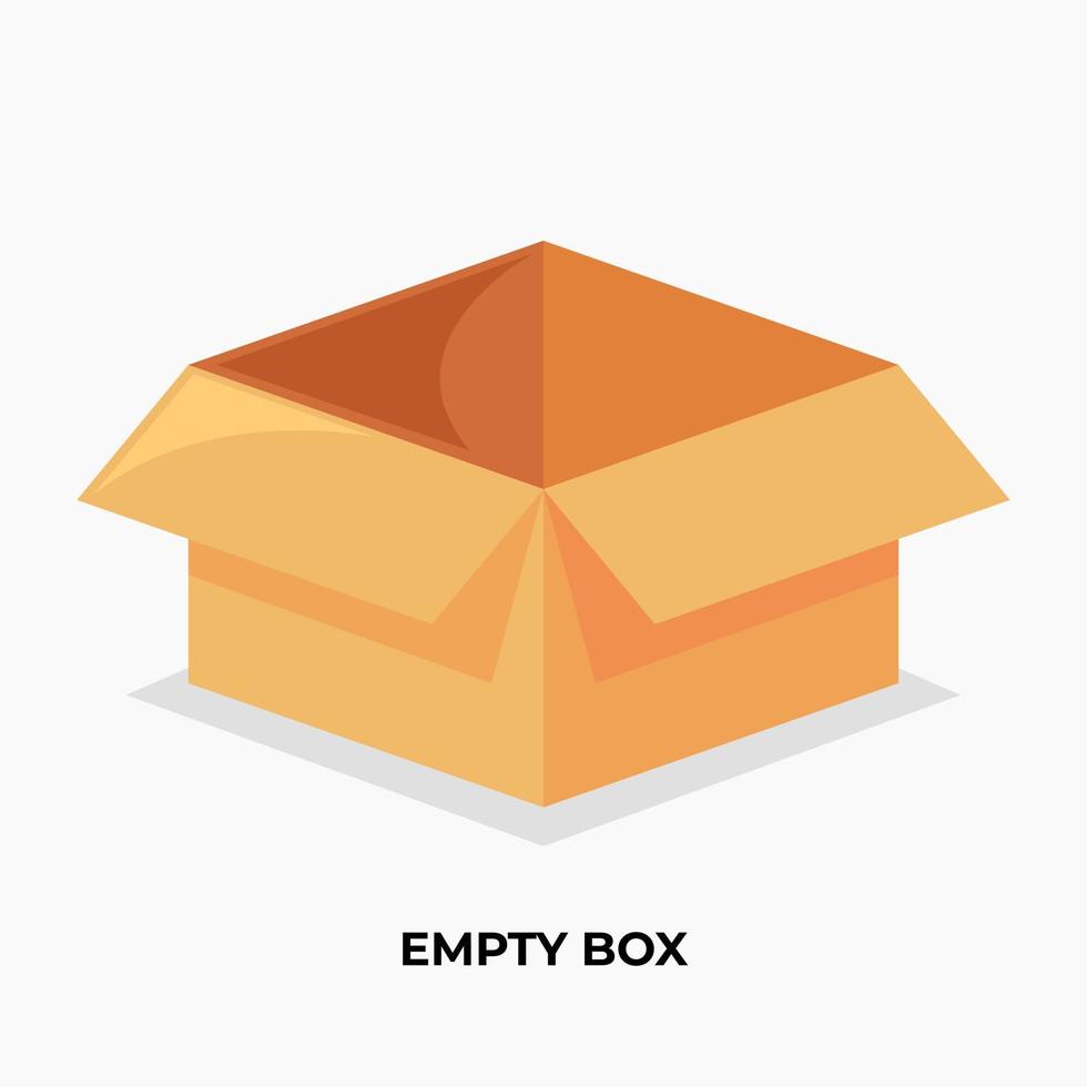 vector de icono de diseño de caja marrón vacía