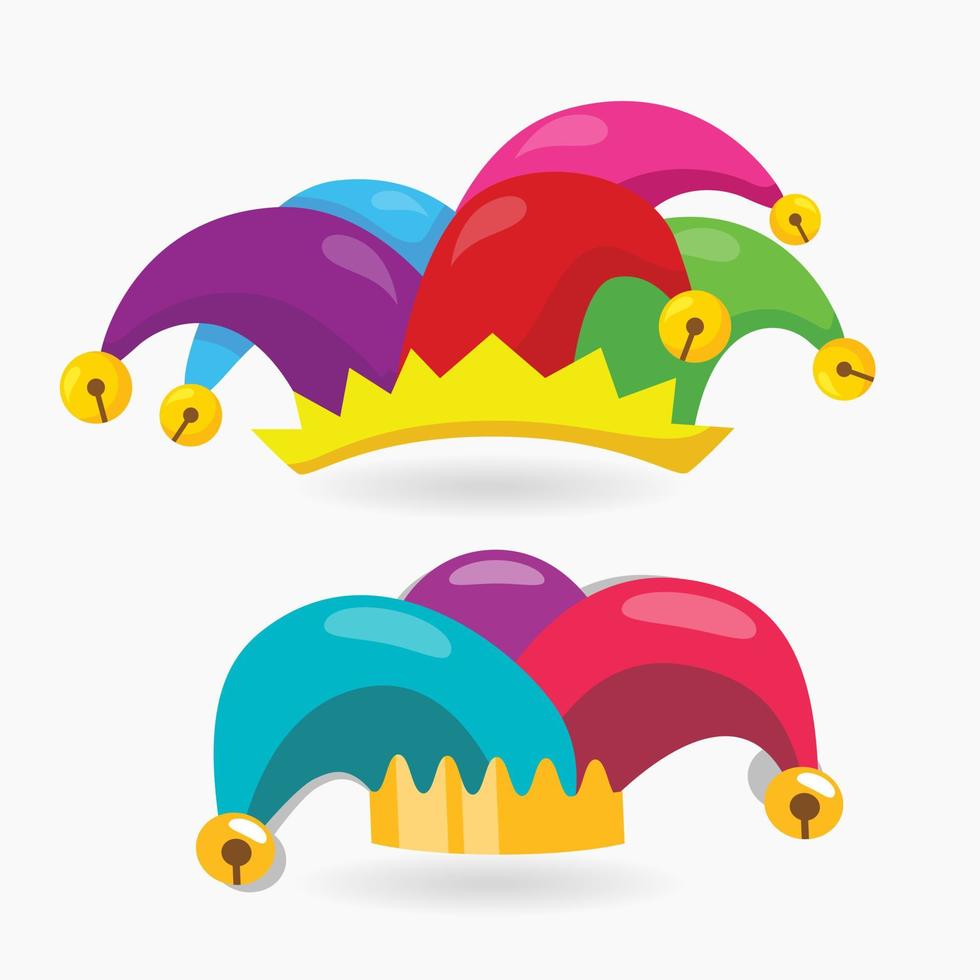 April fools day with colorful cockscomb background. Colorful Clown hat design vector