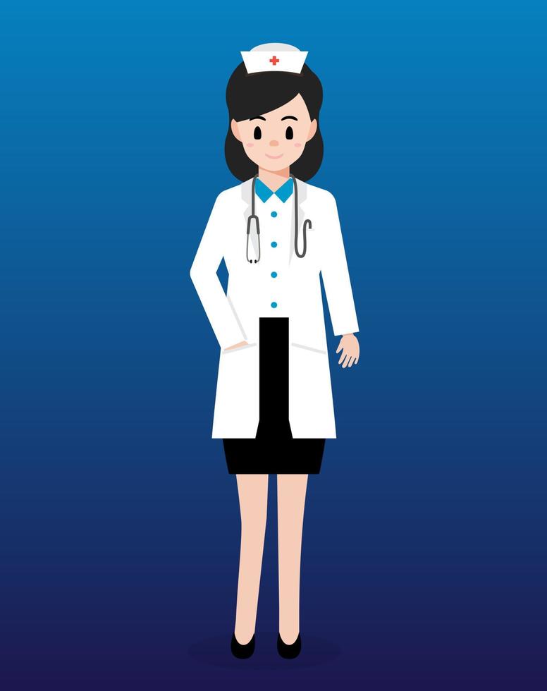 Beautiful Doctor cartoon isolated background vector