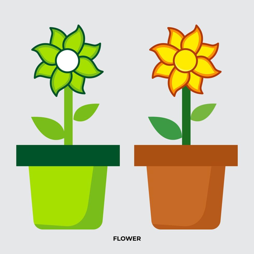 Elegant yellow Flower cartoon background vector. Collection of sunflower vector