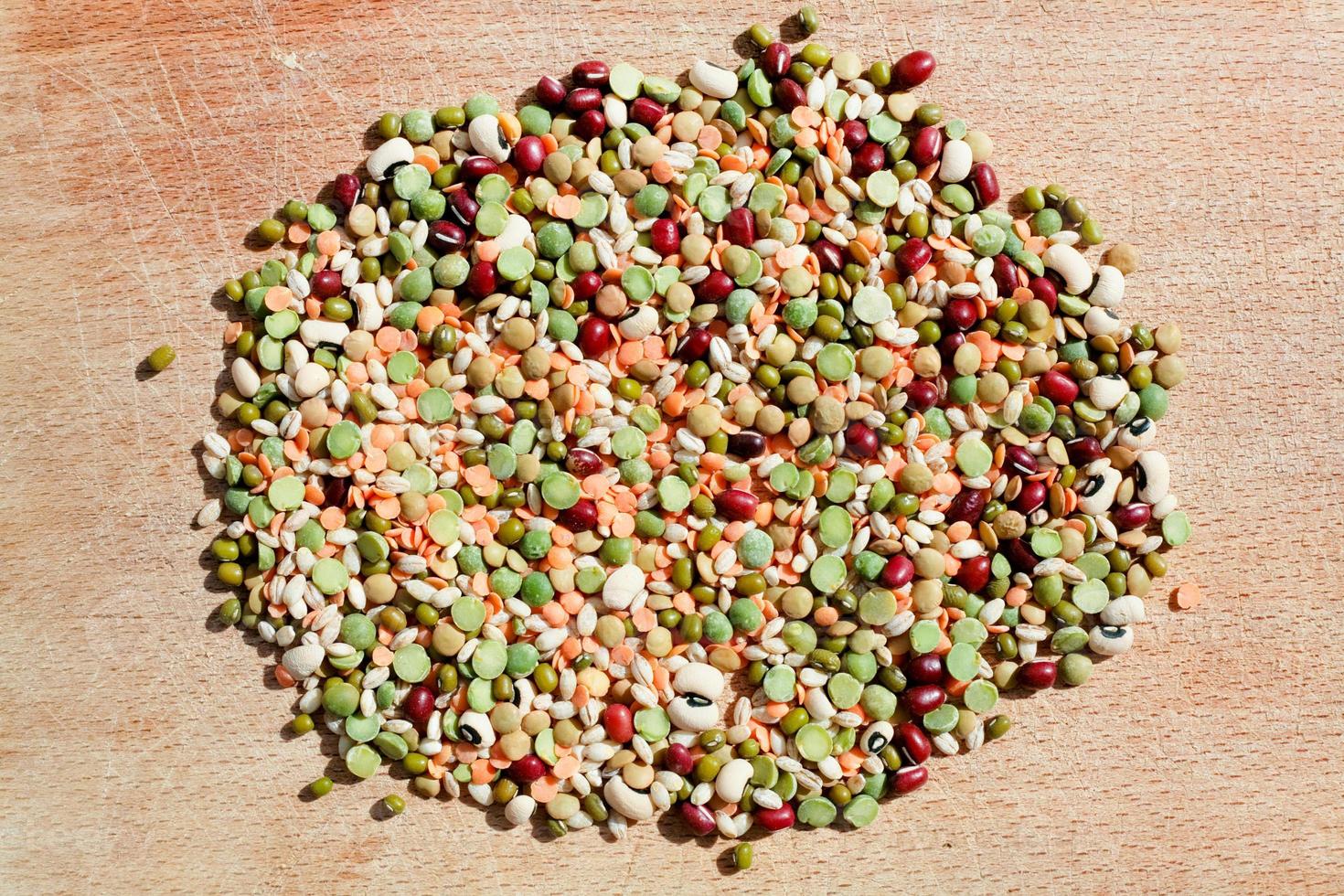 mix of different dry beans for Nonna's Lentil Soup photo