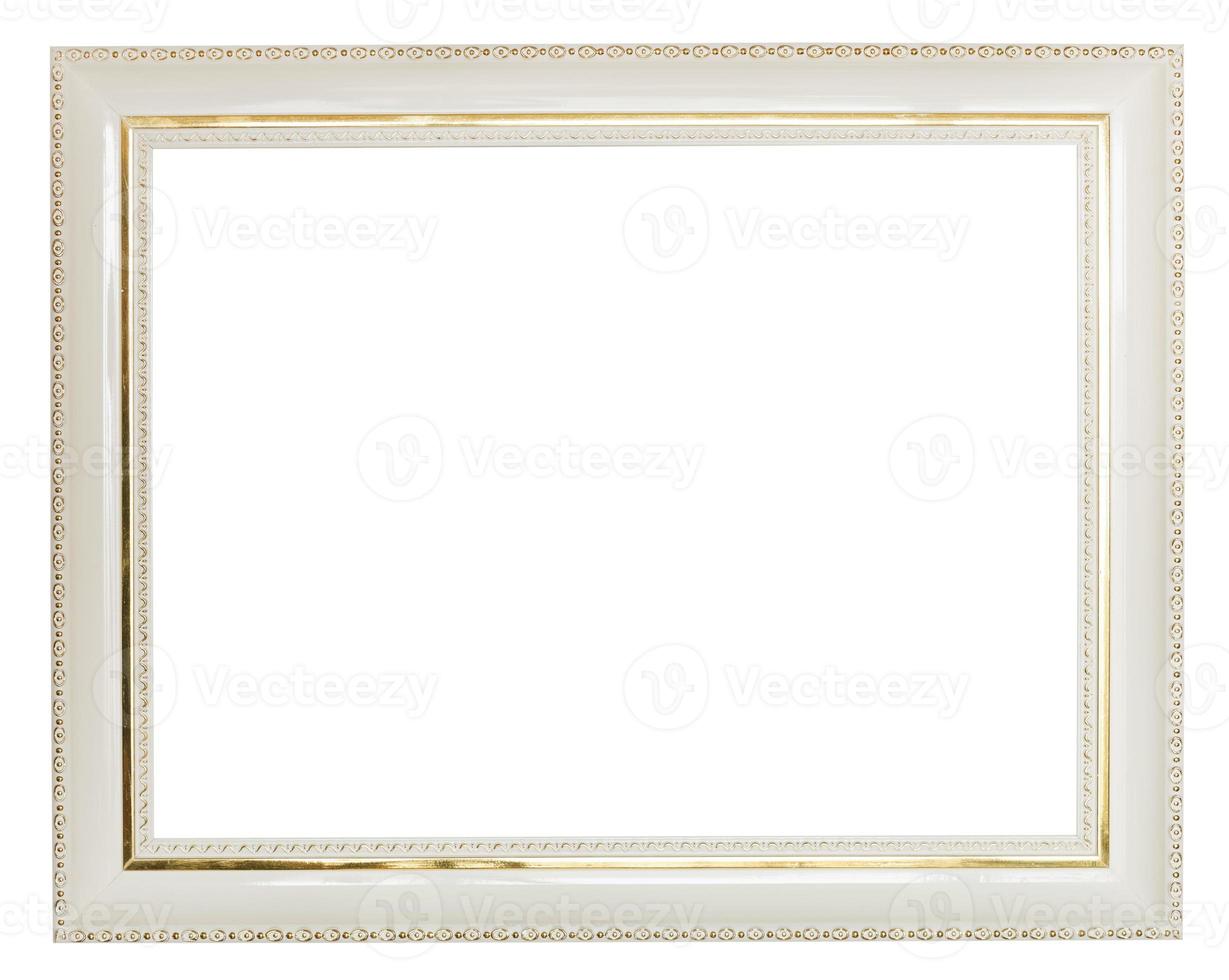 gold decorated white wide wooden picture frame photo
