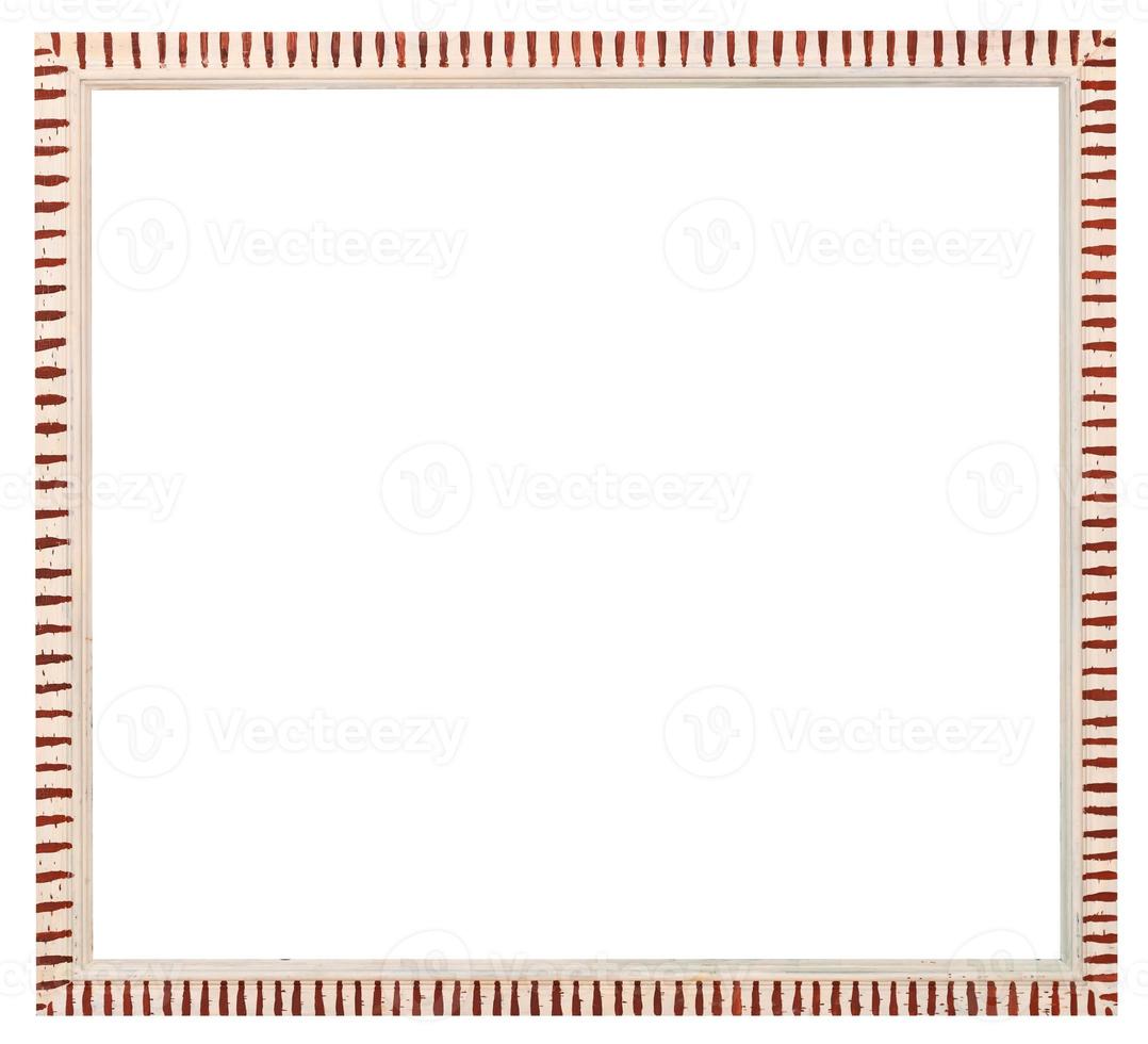 white striped picture frame with cut out canvas photo