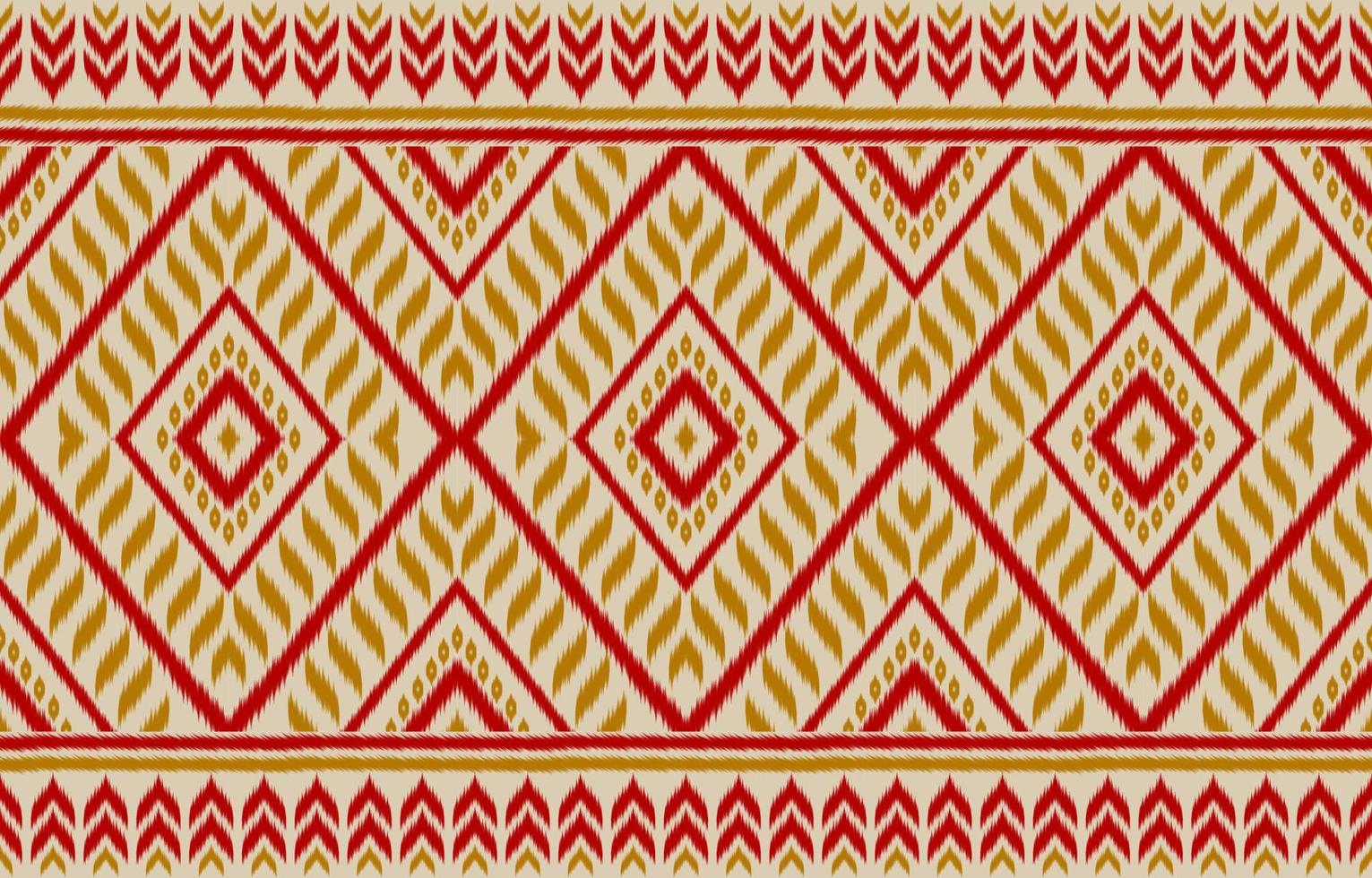 Beautiful carpet ikat art. Geometric ethnic seamless pattern in tribal. Fabric Indian style. vector