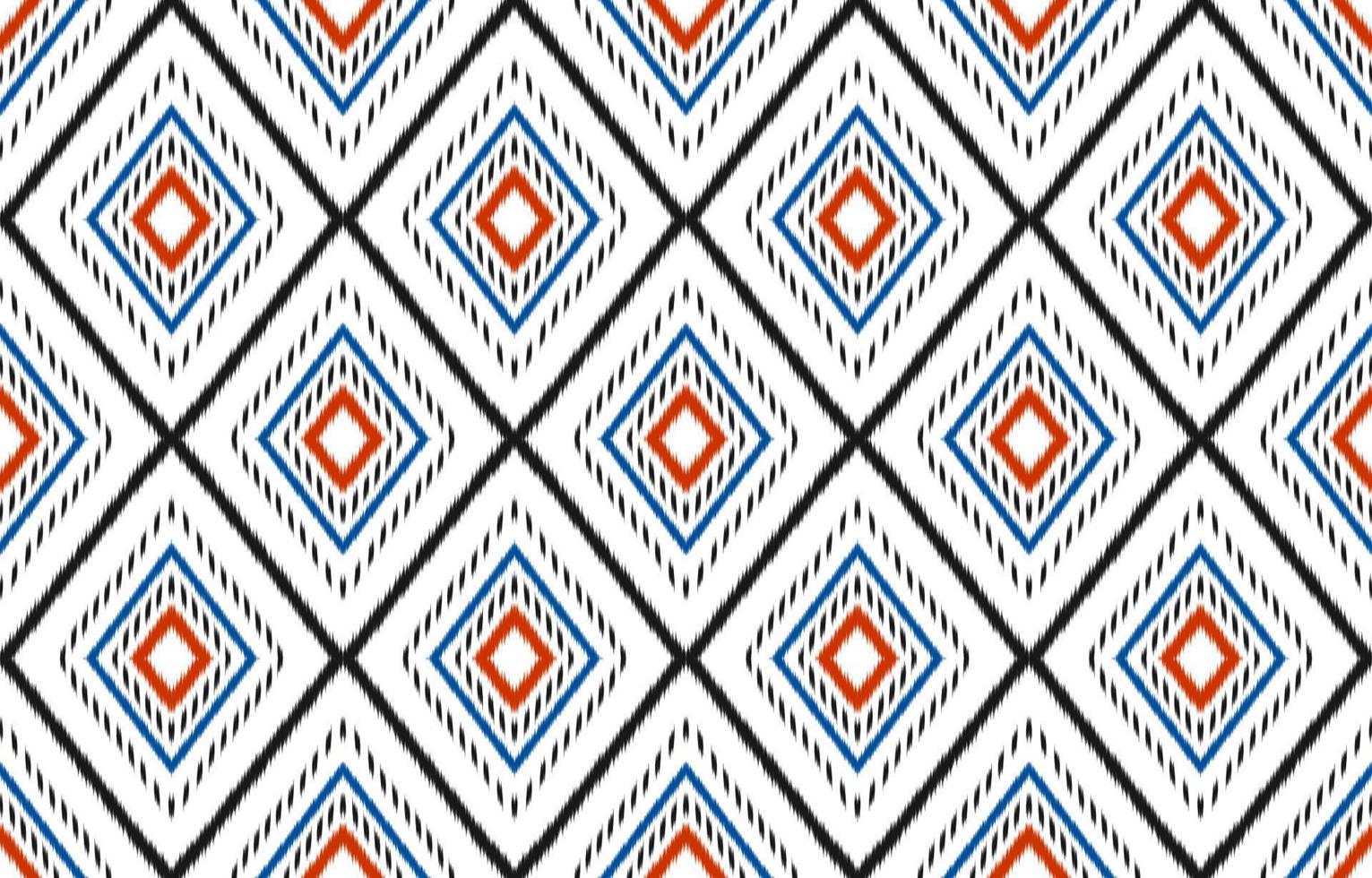 Fabric ikat art. Geometric ethnic seamless pattern in tribal. American, Mexican style. vector