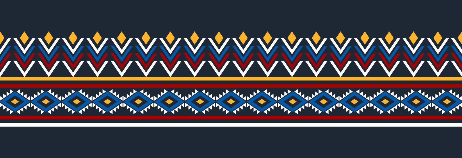 Border ethnic tribal pattern art. folk embroidery, and Mexican style. Aztec geometric ornament print. vector