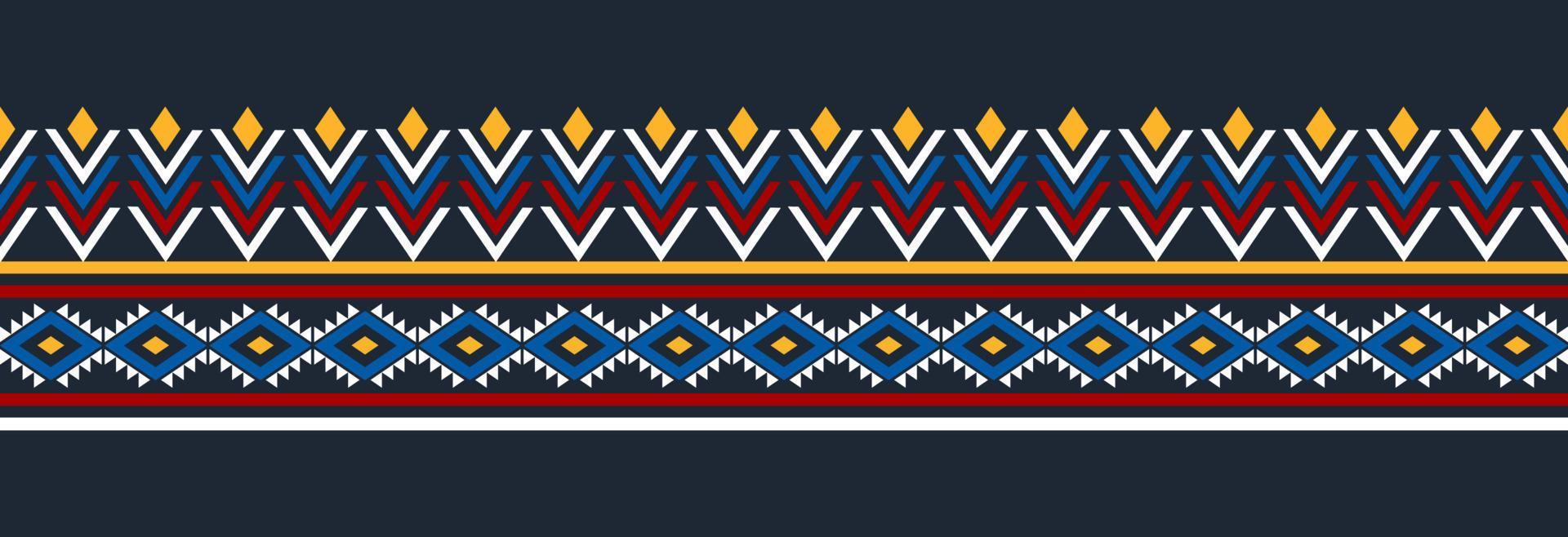 Border ethnic tribal pattern art. folk embroidery, and Mexican style. Aztec geometric ornament print. vector