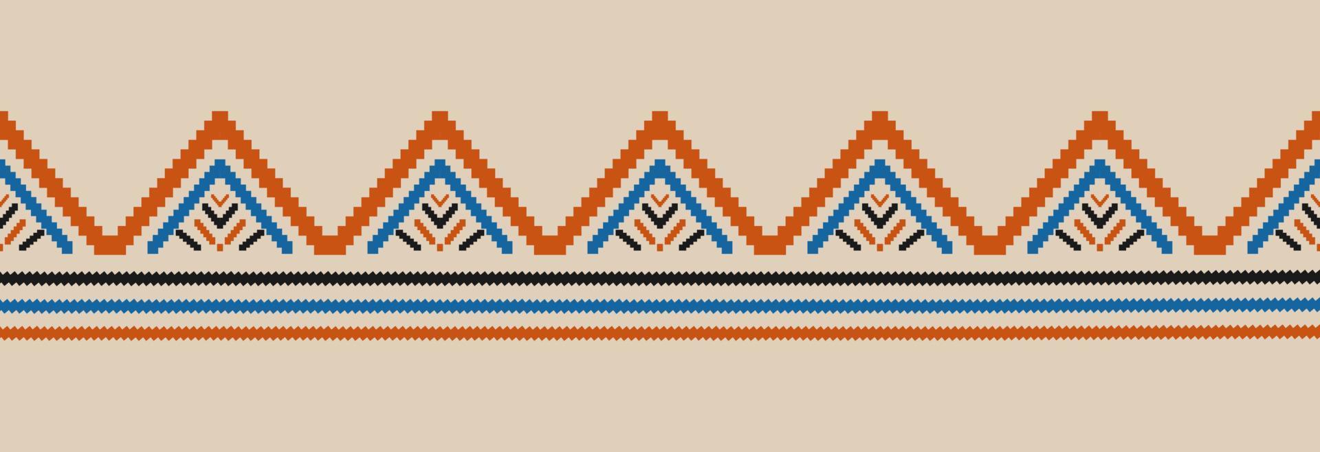 arte de patrón tribal étnico fronterizo. bordado folklórico, y estilo mexicano. estampado de adornos geométricos aztecas. vector