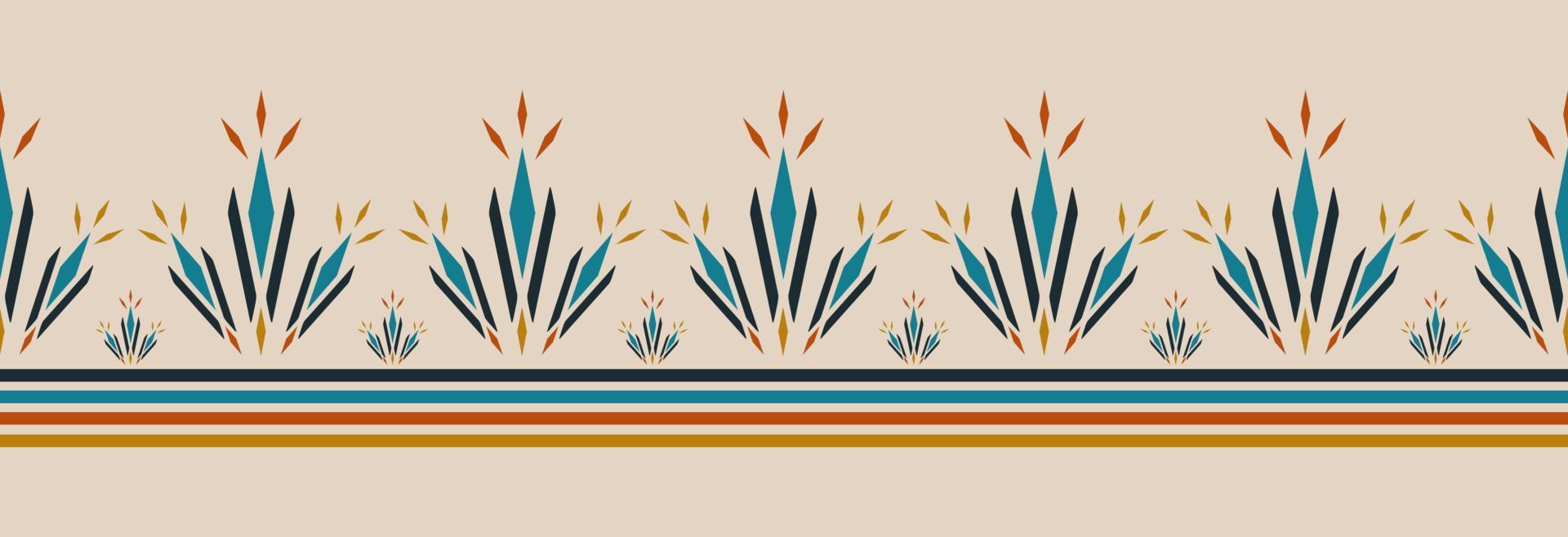 Border ethnic tribal pattern art. folk embroidery, and Mexican style. Aztec geometric ornament print. vector