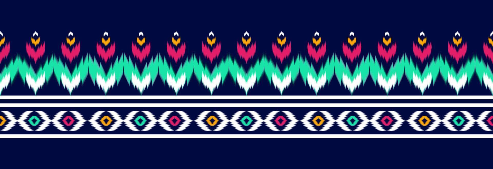 Border ethnic ikat pattern art. folk embroidery, and Mexican style. Aztec geometric ornament print. vector