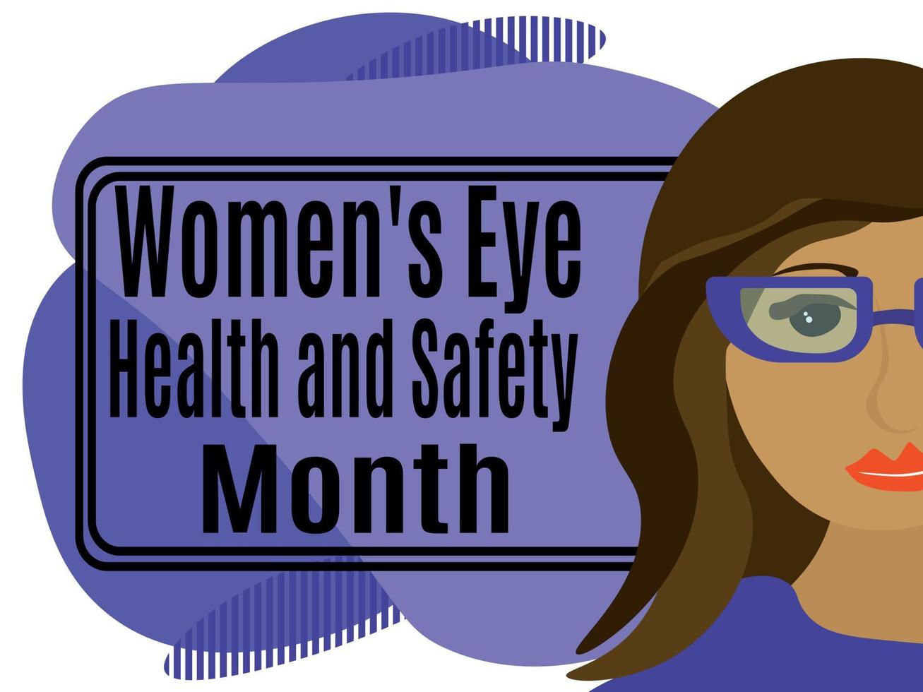 Womens Eye Health and Safety Month, Idea for a horizontal poster, banner, flyer or postcard on a medical theme vector