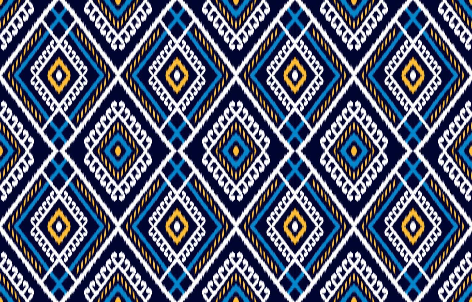 Fabric ikat art. Geometric ethnic seamless pattern in tribal. American, Mexican style. vector