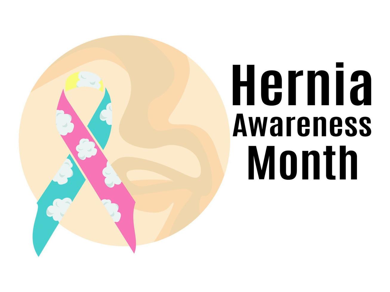 Hernia Awareness Month, idea for a poster, banner, flyer or postcard on a medical theme vector