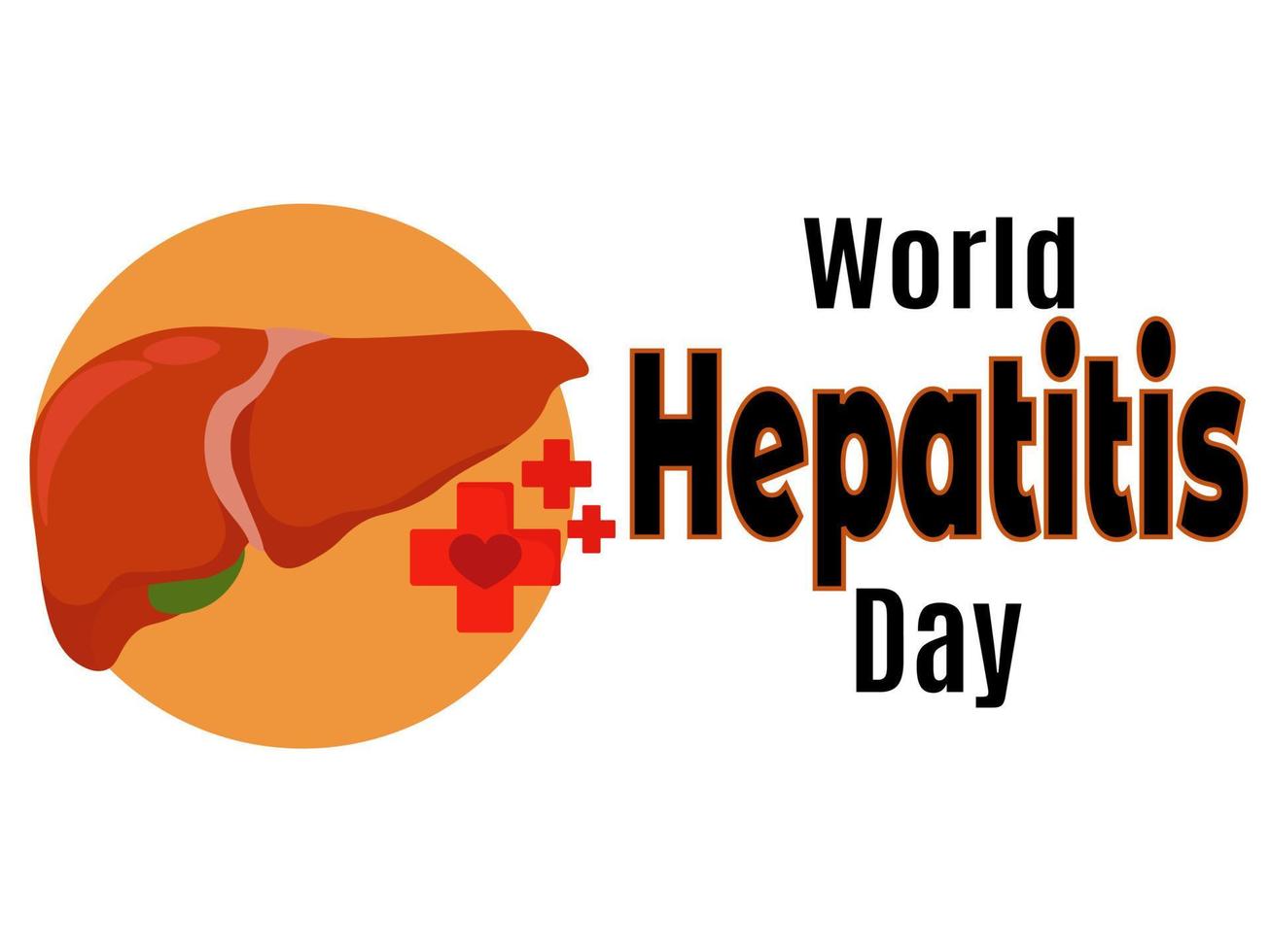 día mundial de la hepatitis, idea para un afiche, pancarta, volante, postal sobre un tema médico vector