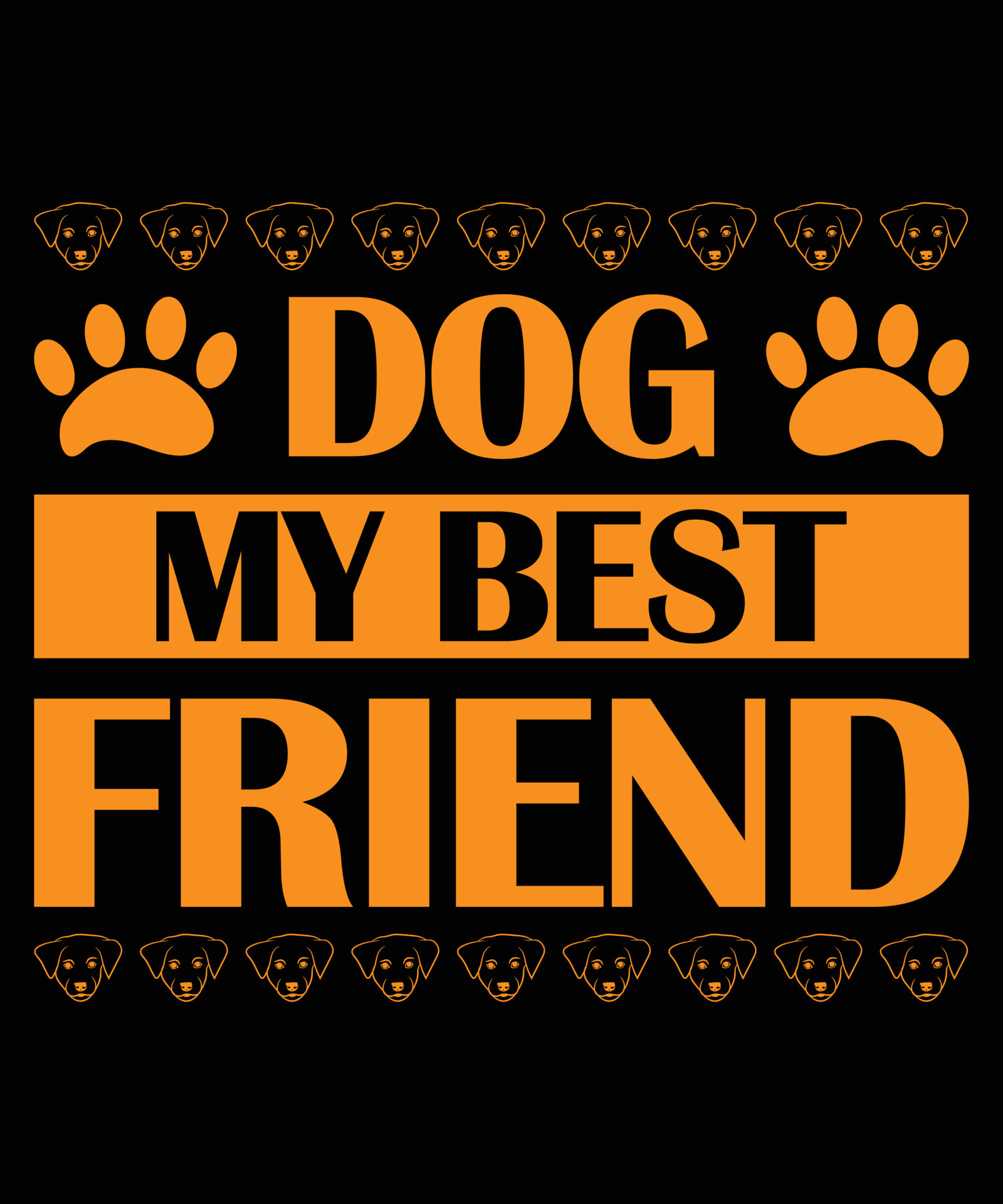 Dog My Best Friend Typography T-Shirt Design Template 11853498 Vector