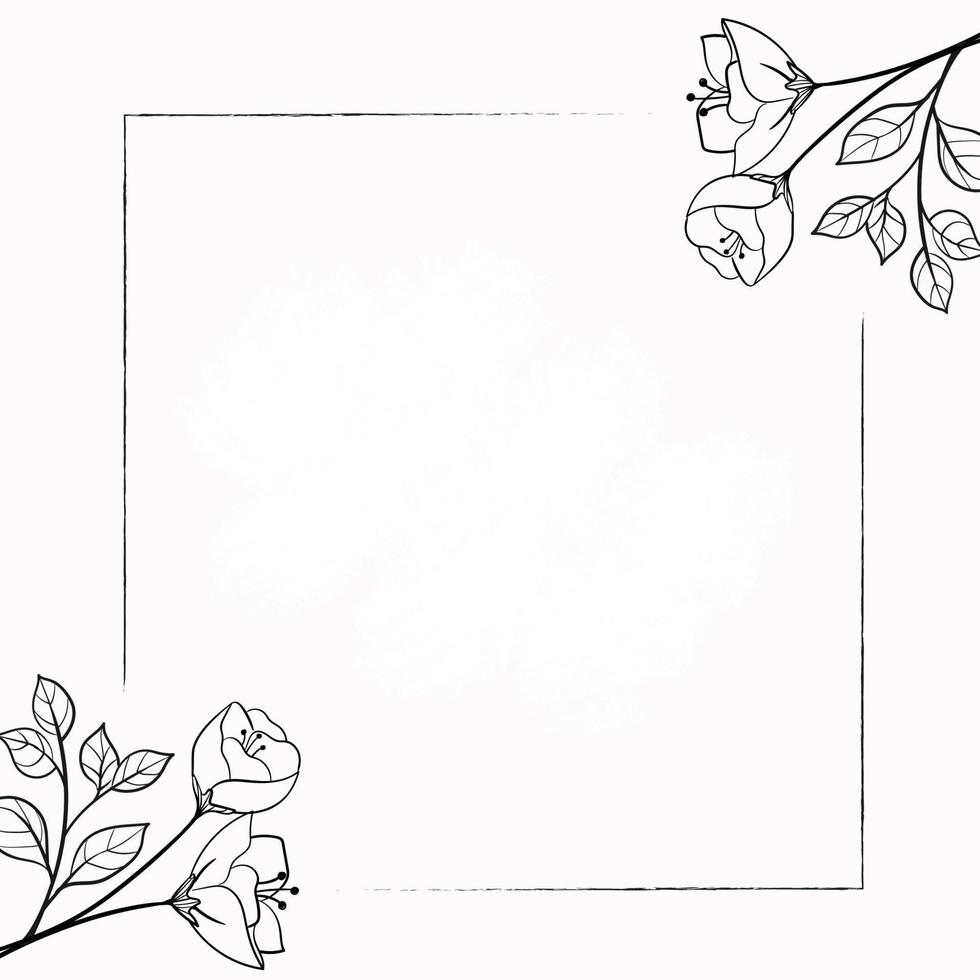 vintage handdrawn floral frame vector