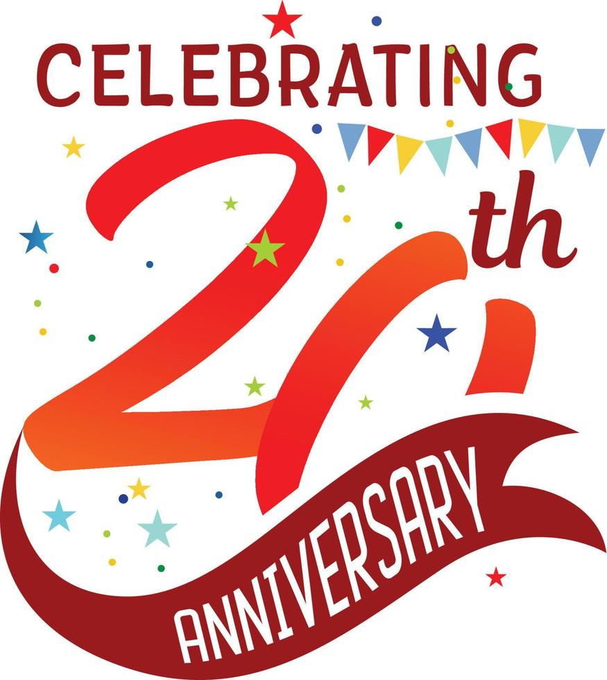 20 Years Anniversary logo, anniversary emblems 20 in anniversary concept template design vector