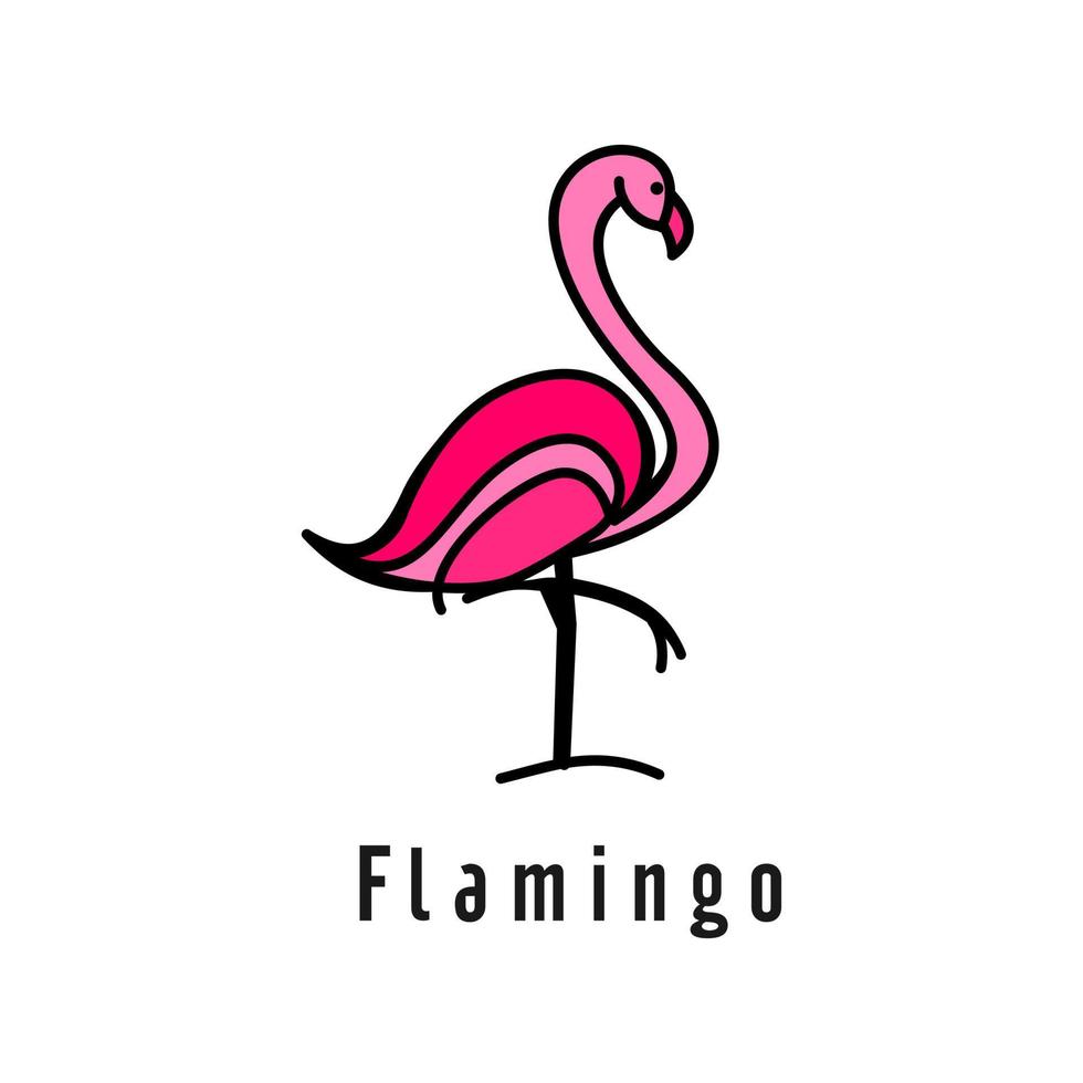 Flamingo logo design Vector template