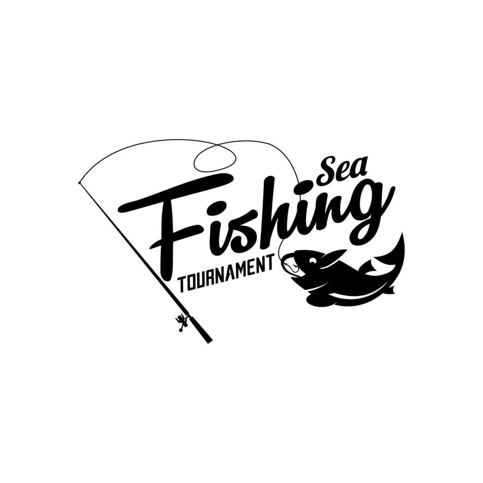 plantilla de logotipo de insignia de vector de pesca vintage
