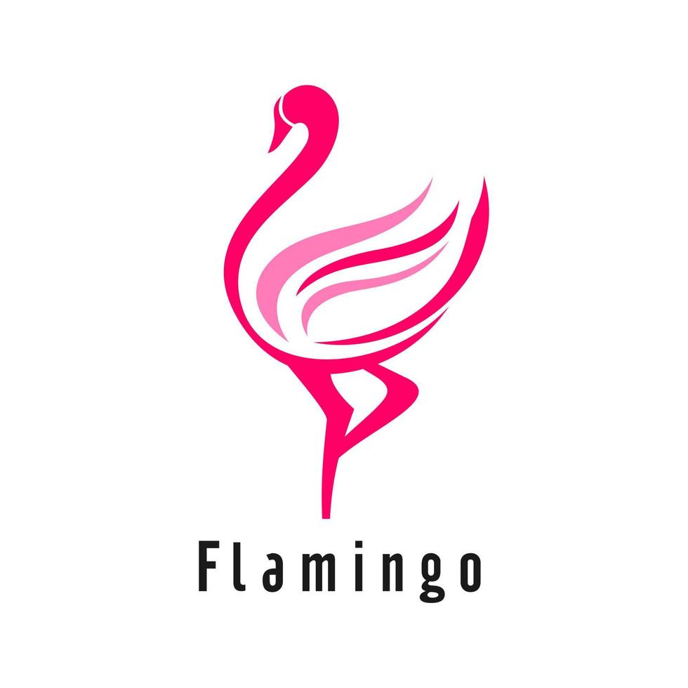Flamingo logo design Vector template