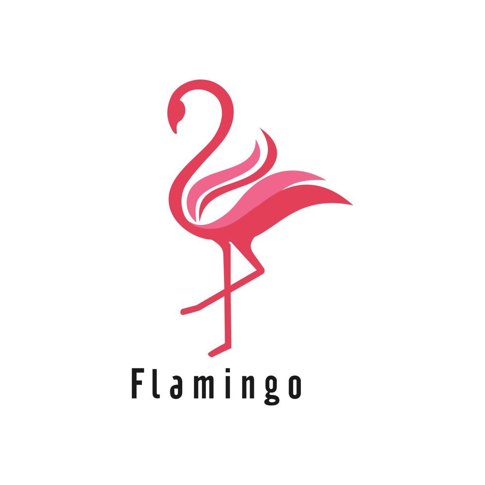 Flamingo logo design Vector template