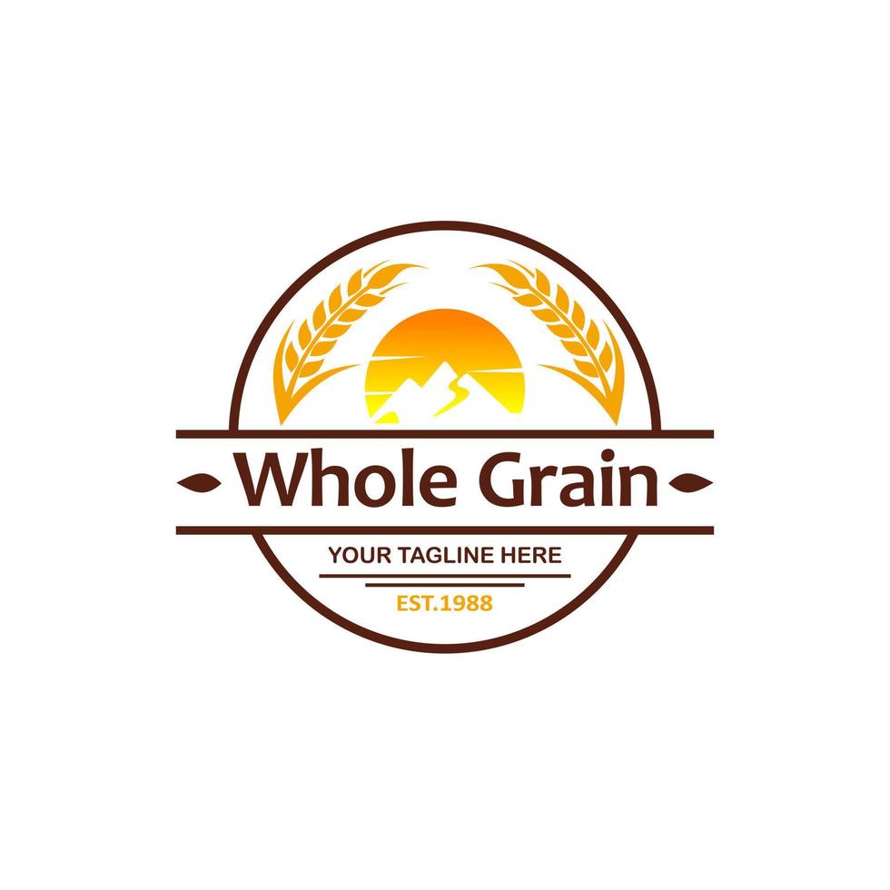 Wheat Grain Agriculture Logo Design Vector Template