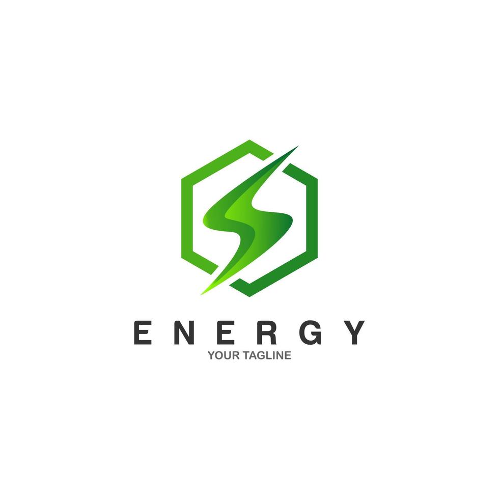 plantilla de vector de logotipo de energía verde