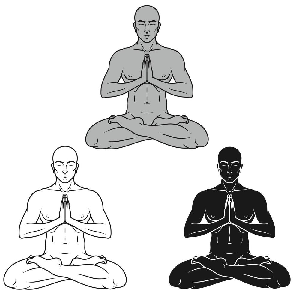 diseño vectorial de hombre haciendo yoga vector