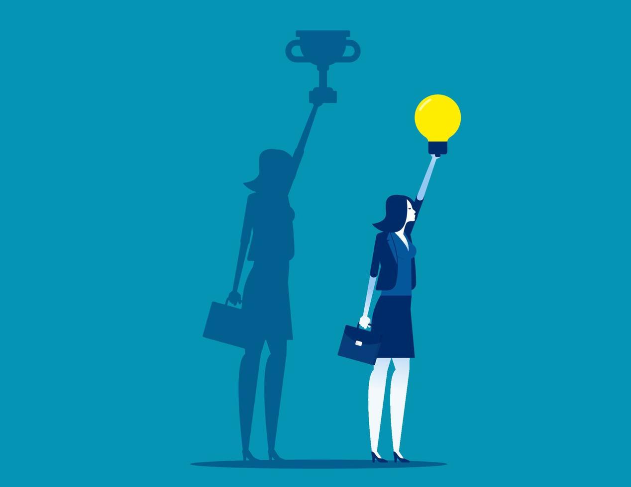 Businesswoman with his shadow successful. Concept business idea vector illustration