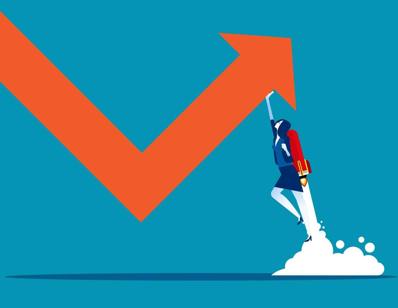 Leader change the graph direction. Concept business achievement vector illustration