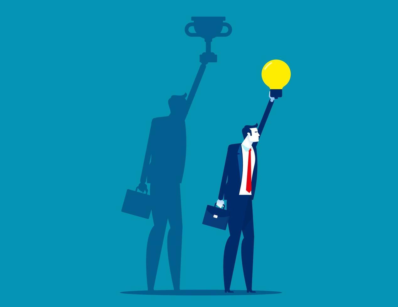 Businessman with his shadow successful. Concept business idea vector illustration