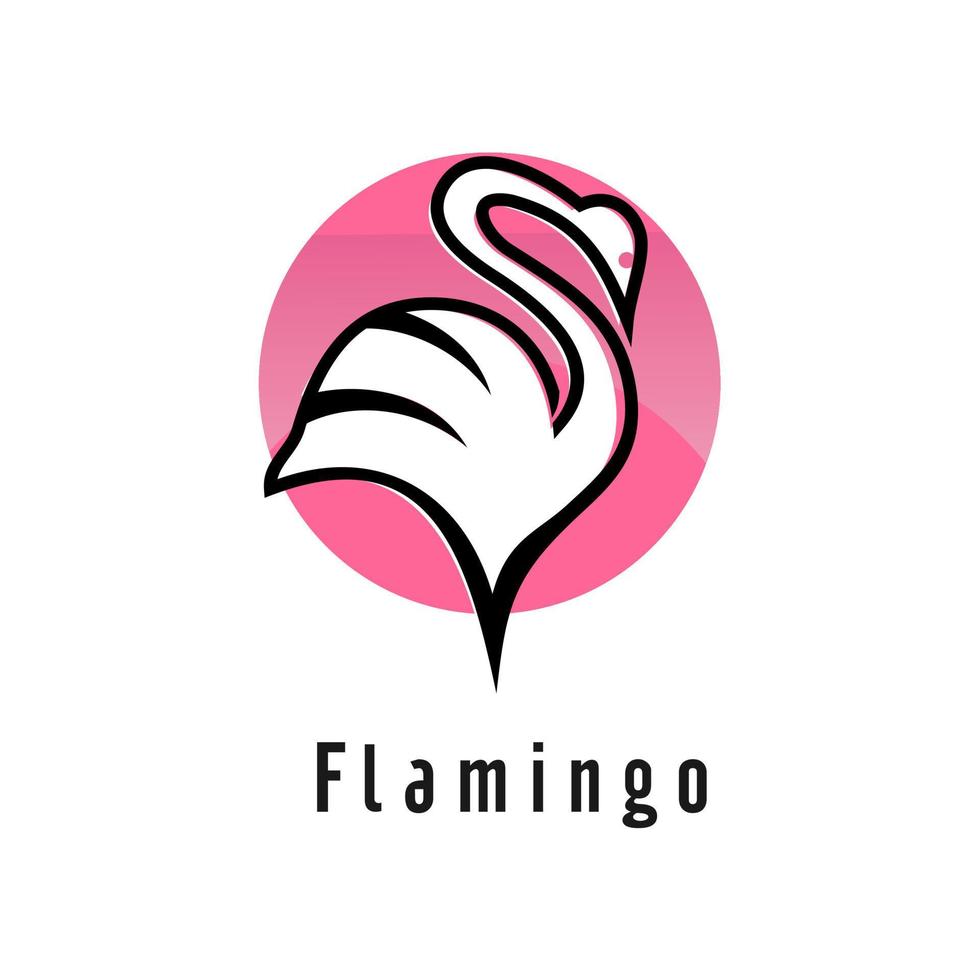 Flamingo logo design Vector template